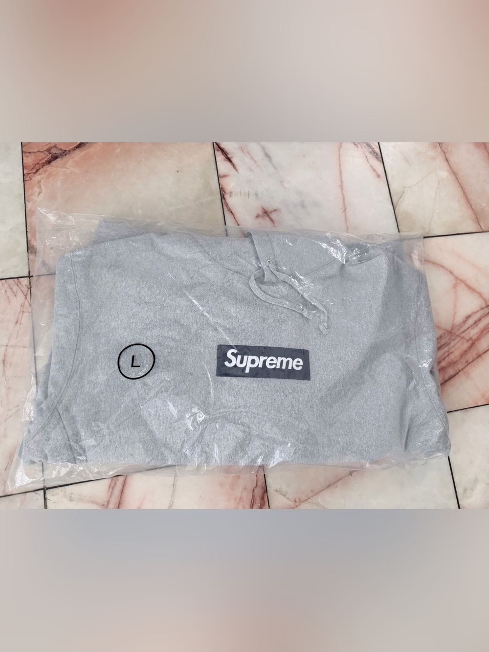 Supreme Gray Hoodie with Box Logo - Picture 2 of 3